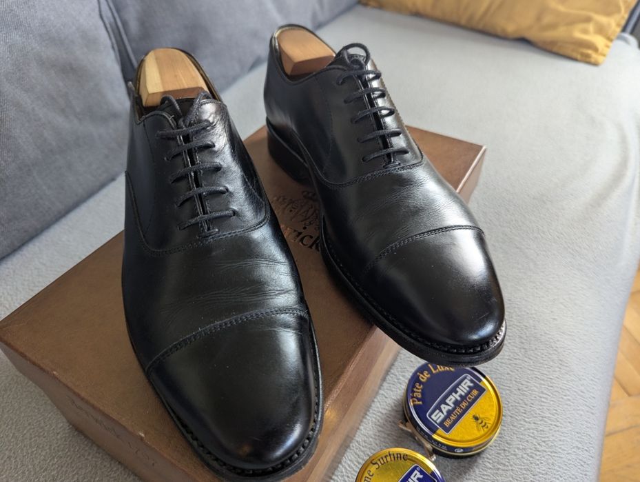 Buty męskie Berwick czarne, szyte metoda Goodyear welted, r7,5, r42
