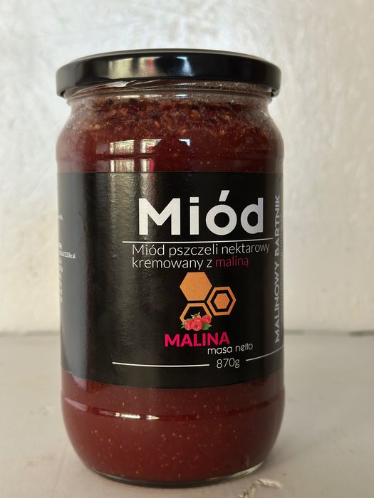 Miód kremowany z maliną 870g