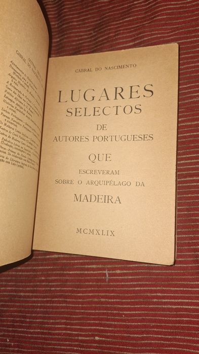 Cabral Nascimento lugares selectos Madeira 1949 autores portugueses