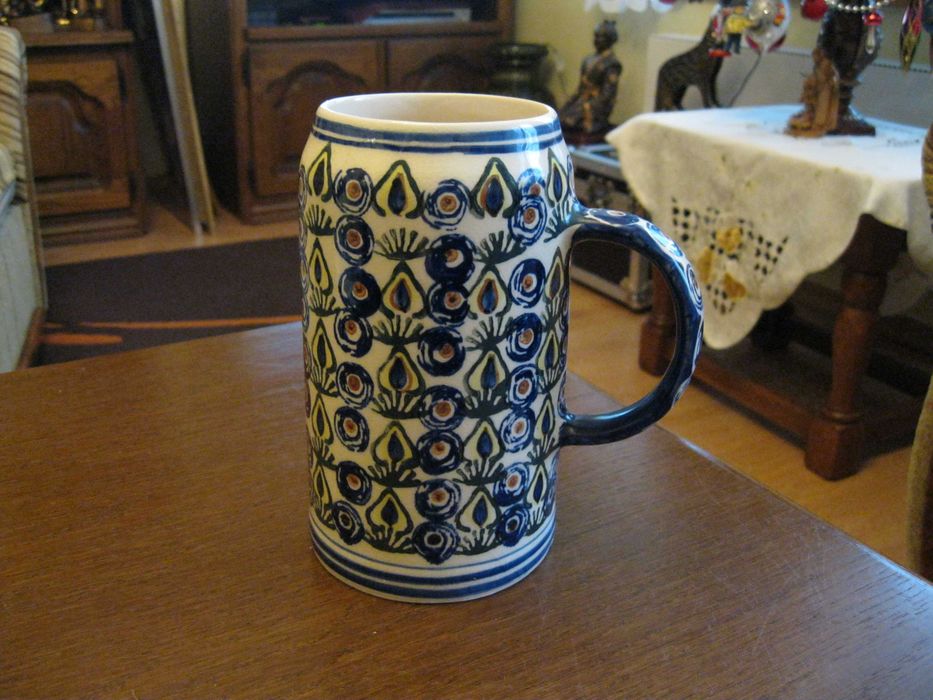 Ceramiczny kufel, Bolesławiec, wielki, ręczna praca, idealny.