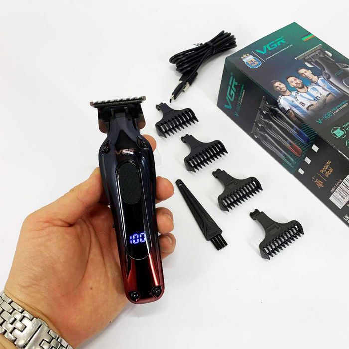 Професійна машинка для стрижки, триммер VGR з насадками, електробритва