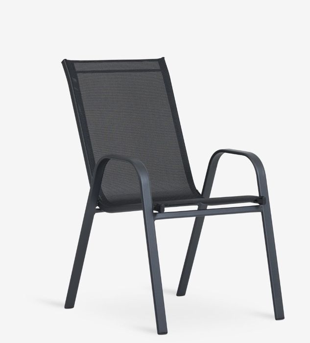 Krzesło ogrodowe czarne zmontowane w całości