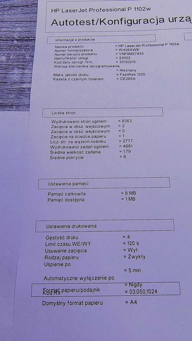 Drukarka laserowa HP LaserJet Pro P1102w z Wi-Fi