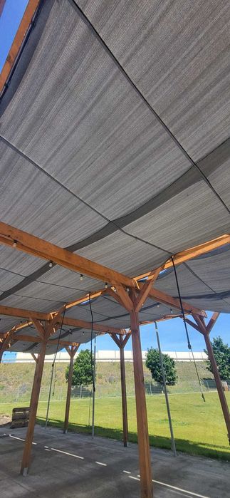 OKAZJA! PERGOLA DREWNIANA 14,1 x 7,2 m (102 m²) z systemem zraszania - 8 pól