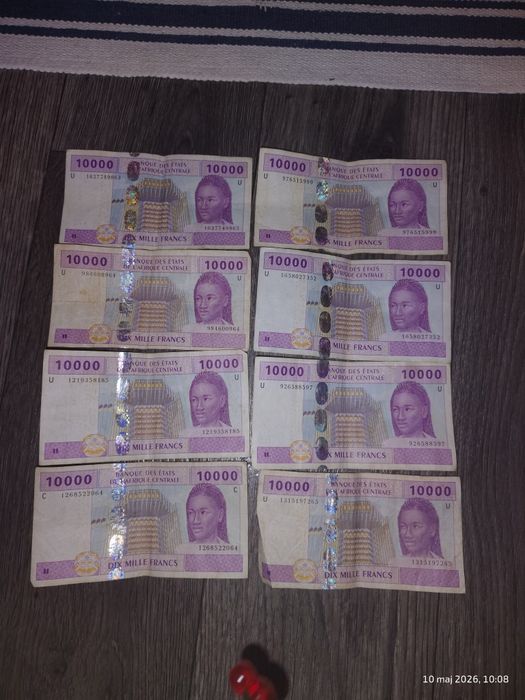 Ban knot 10 000 franków CFA BEAC – Afryka Środkowa – 8 szt