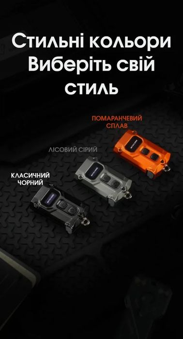 Наключний ліхтар із LED-дисплеєм Nitecore TINI 3 MCT (USB-C)