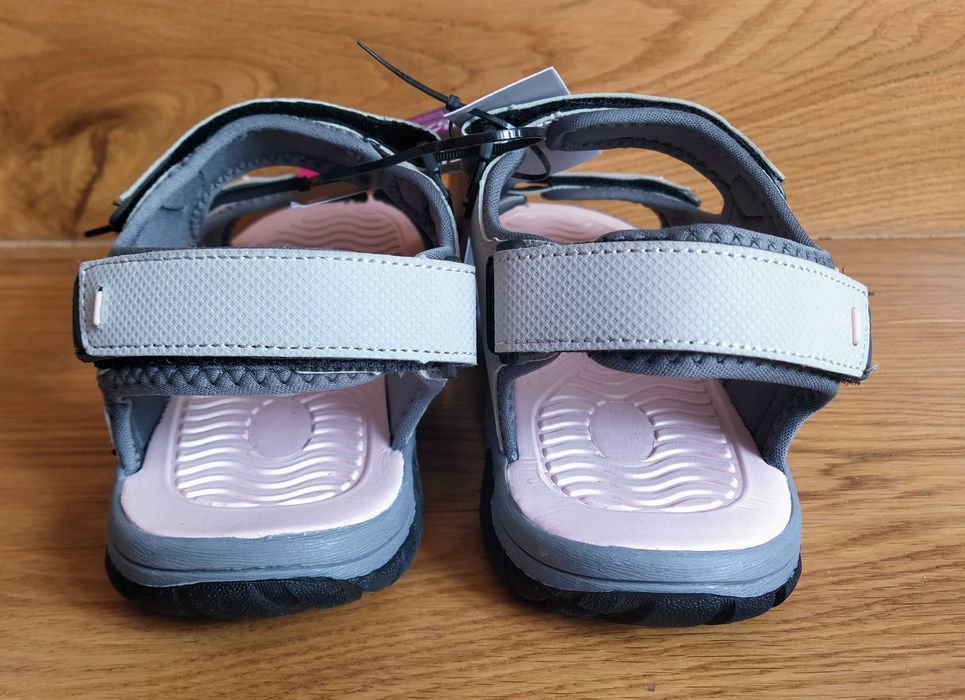 Sandały damskie sportowe na rzepy trekking 38 szare