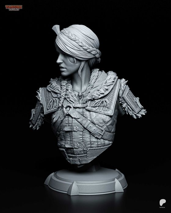 Figurka Popiersie Ciri, Wiedźmin, Żywica, Ręcznie Malowana