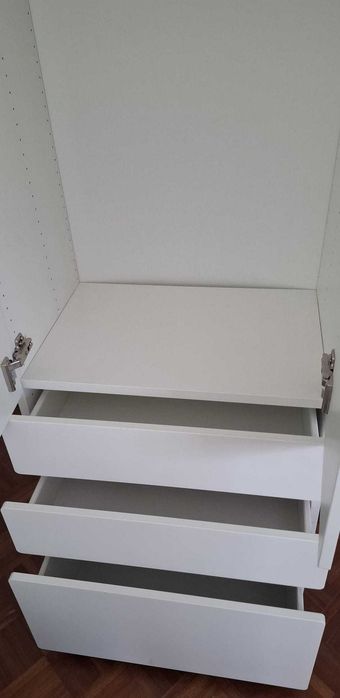 Roupeiro, branco branco/com 3 gavetas, 60x57x181 cm