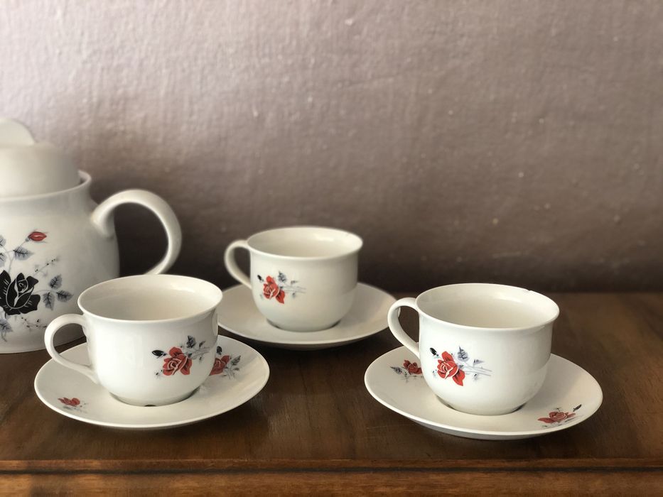 Piękny zestaw serwis kawowy prl vintage retro