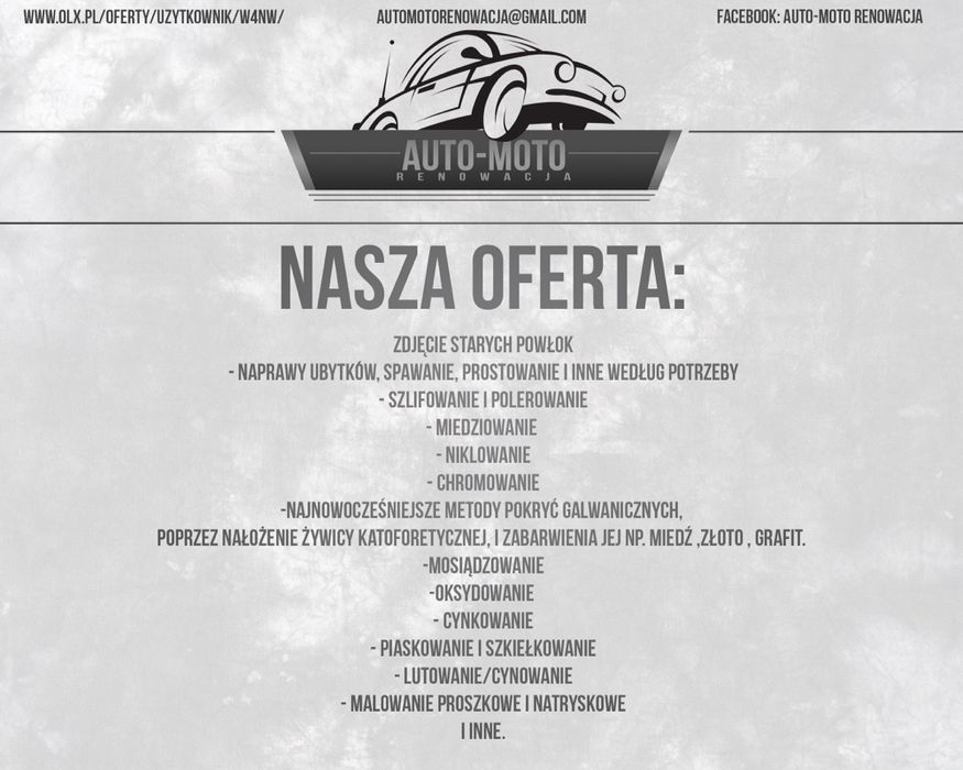 Chromowanie Polerowanie i Renowacja akcesoriow motoryzacyjnych