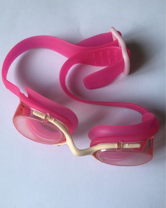 Okularki dziecięce do pływania Tribord (Decathlon), różowe