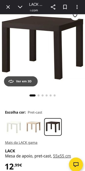 Mesa baixa de apoio ou bar