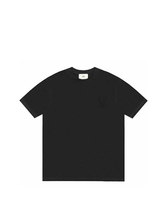 Футболка AMI Paris Ami De Coeur Embossed Heart T-Shirt Black