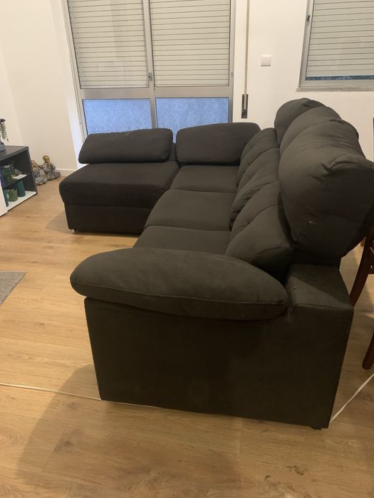 Sofá chaise longue Preto