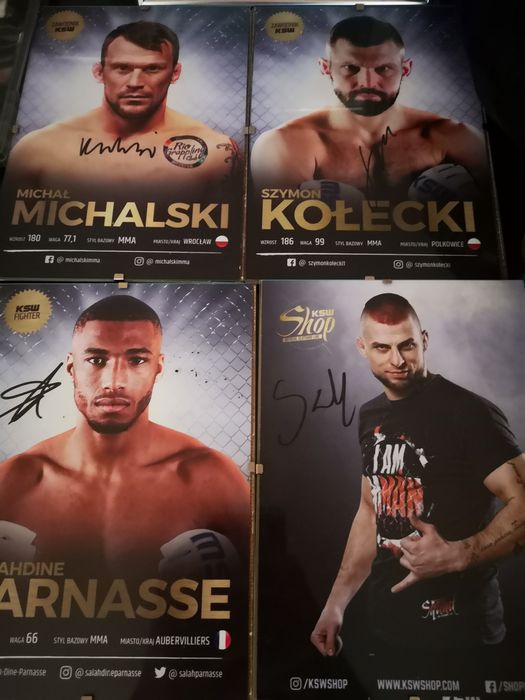 Karty zawodników mma ksw ufc z autografami