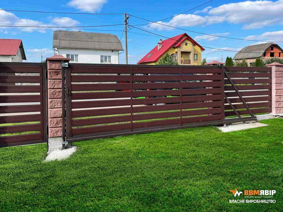 паркан,огорожа  Ранчо та Жалюзі, ворота розпашні, ворота розсувні