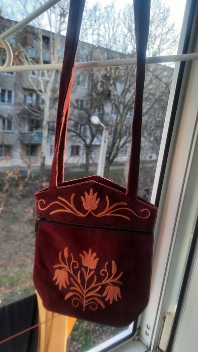 сумочка натуральная замша шопер