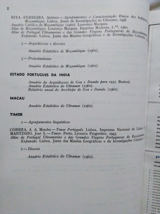 Atlas Missionário Português, 1964, 2* edição.