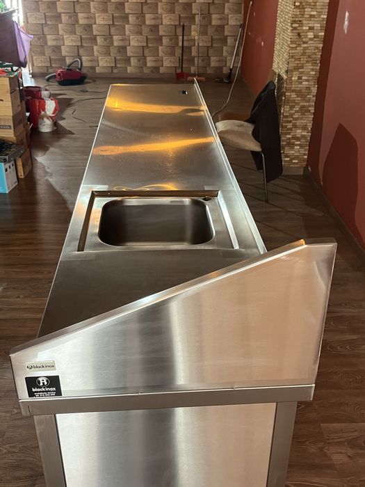 Bancada inox cuba e tulha grande