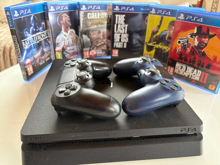 Konsola Playstation 4 PS4 Slim + 2 pady + Gry