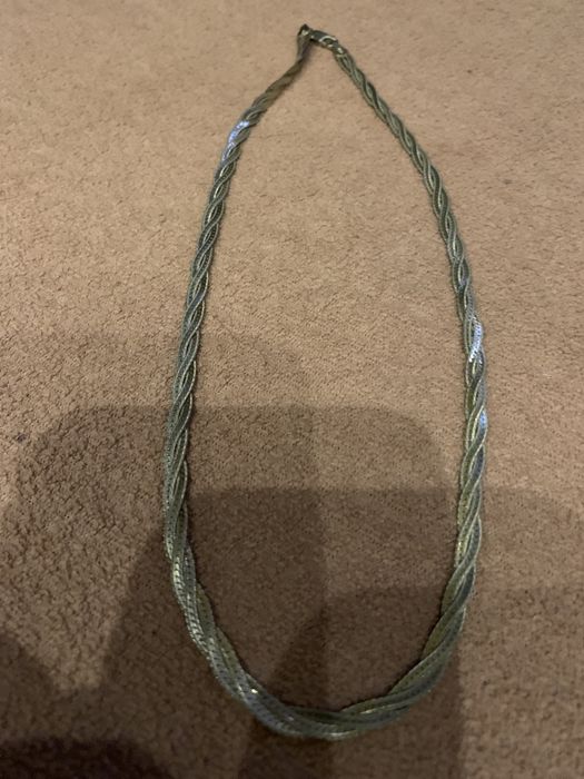 Piękny szeroki łancuch srebro 925