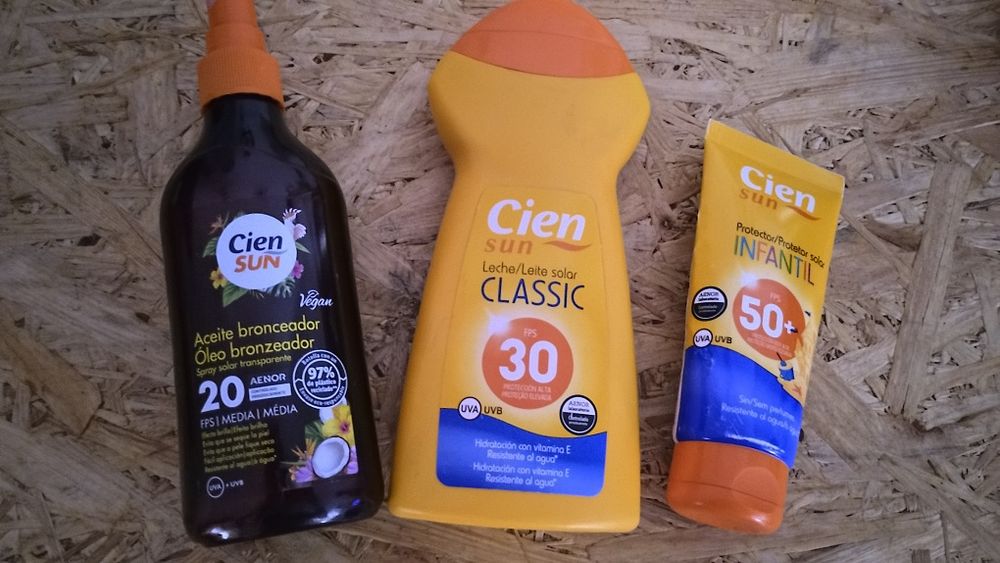 Protetores solares e bronzeador