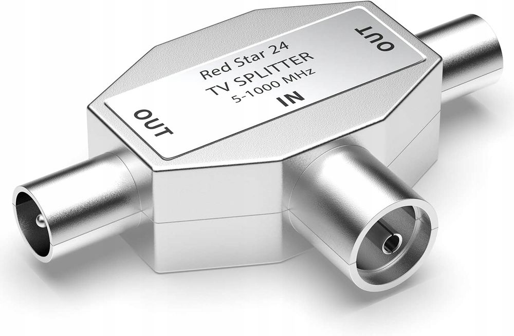 outlet rozdzielacz anteny 2-drożny plug & play 2x out iec/ in iec