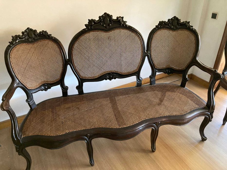 Conjunto de sala completo em palhinha