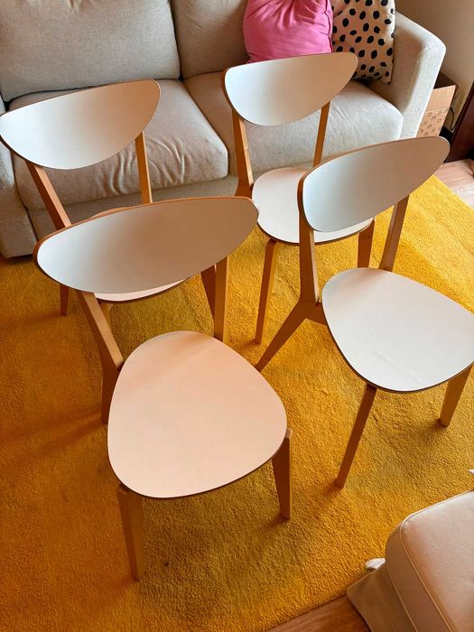 Conjunto 4 cadeiras NORDMYRA branco/bétula IKEA