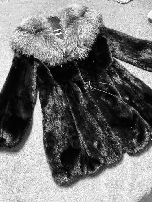 Норковая шуба, шубка, полушубок с капюшоном р. 48