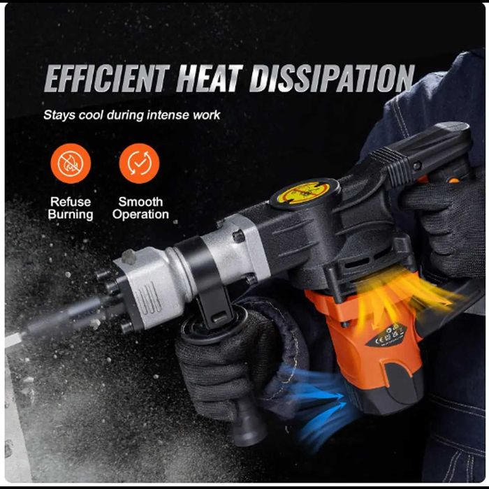 D21-Vevor Martelo de demolição 1400w com ponteiras 2900 BPM com mala