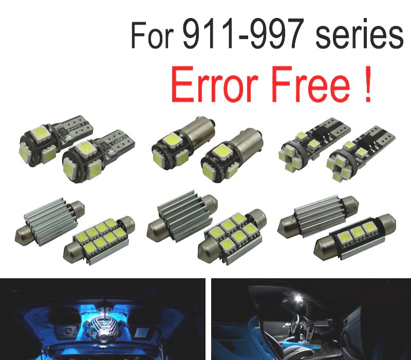 KIT COMPLETO 10 LAMPADAS LED INTERIOR PARA PORSCHE 911 SERIE 997 CARRERA 4S TURBO S 05-11