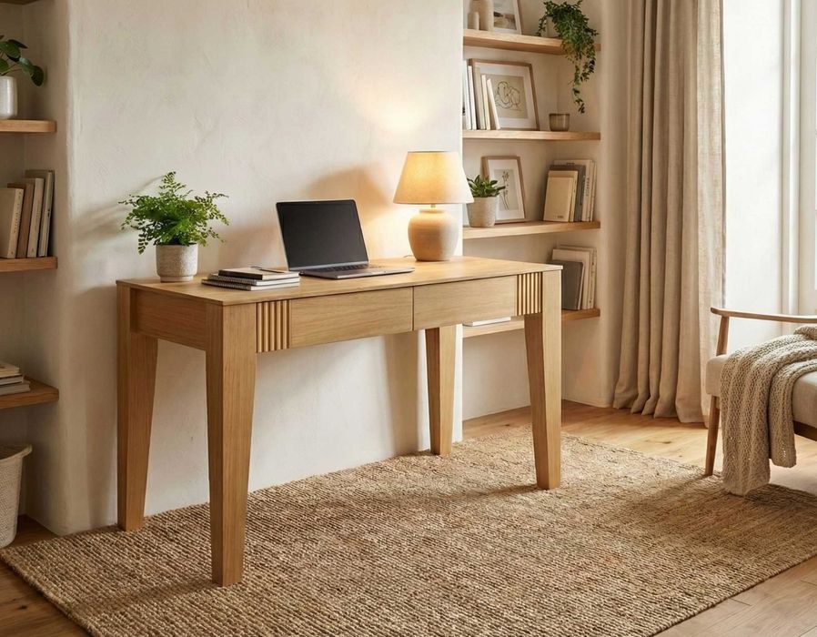 Biurko Dębowe 135x55 wys.82 z dwoma szufladami