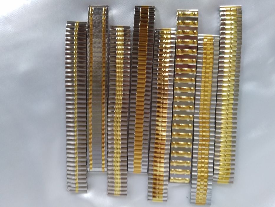 Браслет-Резинка 18 мм из нержавеющей стали комбинированный, двухцветны