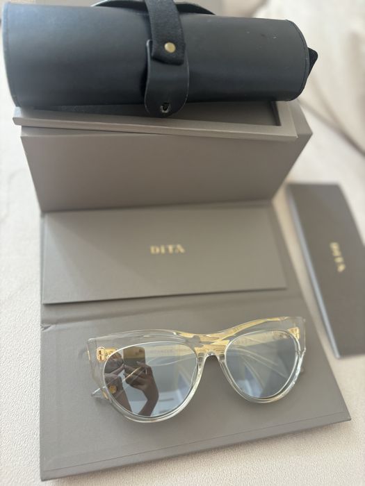 Nowe oulary marki DITA przezroczyste ze zlotem