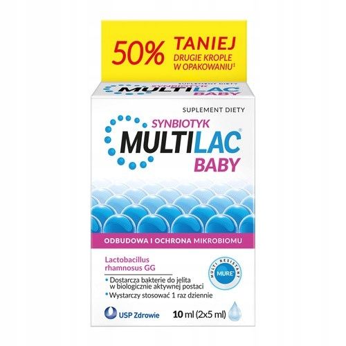 multilac baby synbiotyk probiotyk + prebiotyk dla dzieci krople 2x5ml