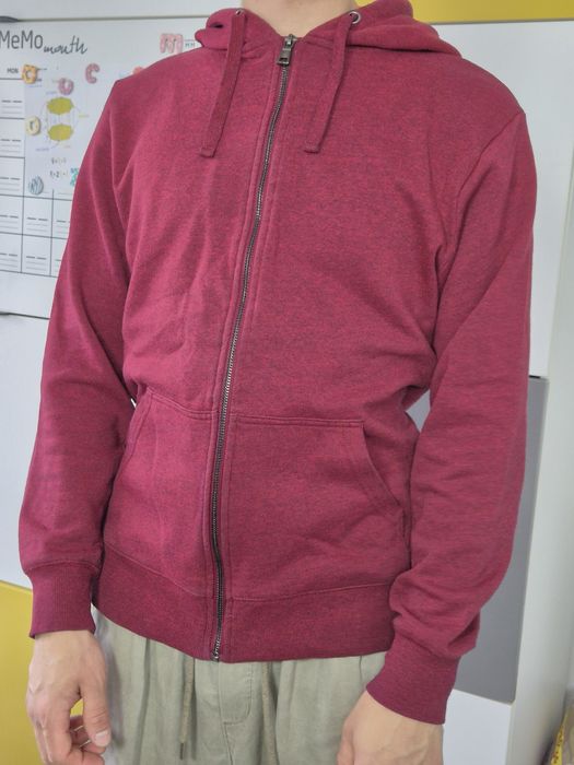Bluza męska Rozpinana Zip M Bordowa Slim Fit Smog