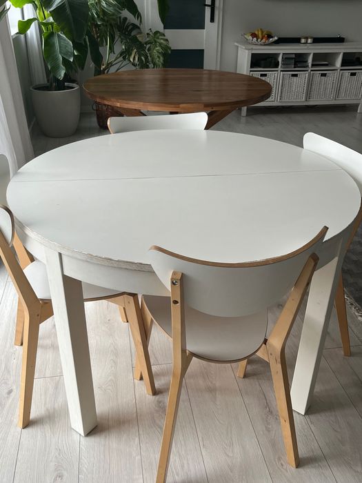 Stół ikea bjursta i 4 krzesła ikea nordmyra