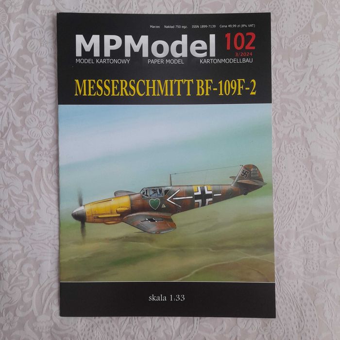 Samolot Messerschmitt Bf-109F-2, 1:33, wyd. MPModel, stan bardzo dobry