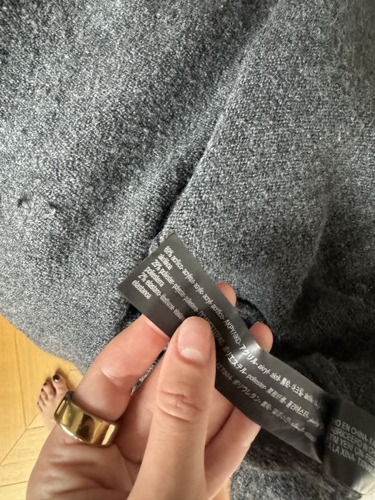 Zara Knit szary kardigan maxi długi L 40 sweter zimowy wełniany