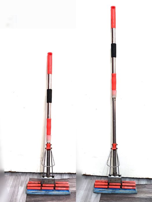 Швабра с двойным  отжимом с телескопич. ручкой из нержавеющей стали