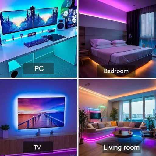 Taśma Led RGB z pilotem Luces Led Room Light Elastyczna wstążka USB
