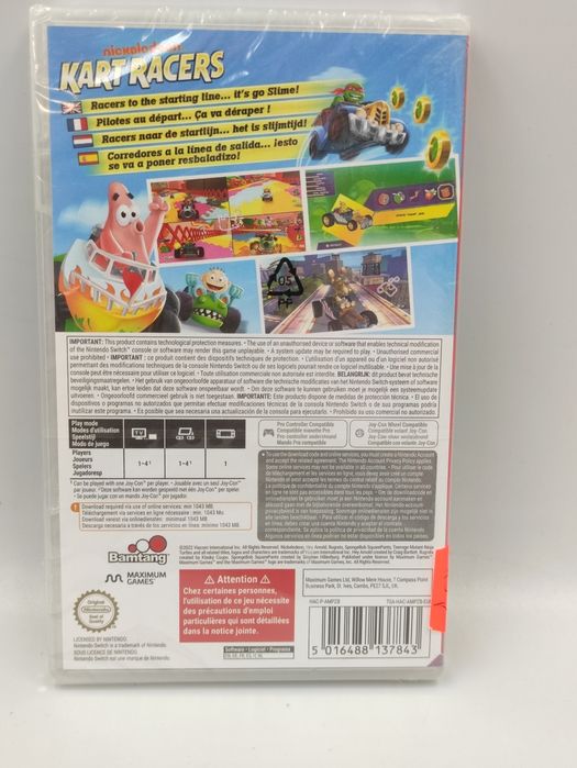 Na Lewara Gra Nintendo Switch Nickelodeon Kart Racers