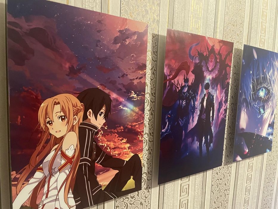 Картины на металле. Аниме Satoru Gojo, Solo Leveling, Sword Art Online