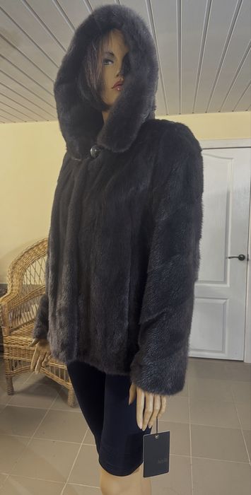 Рр 46.  Норковая шуба ‘ графит’ NAFA
