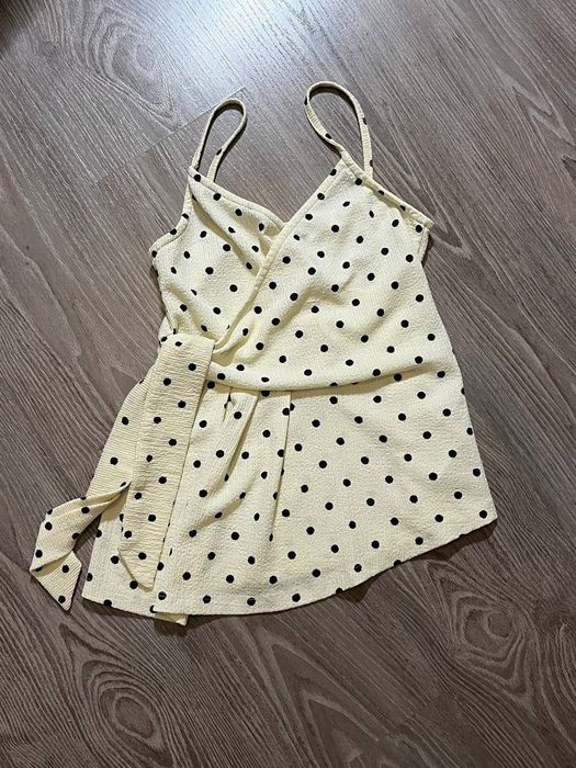 Жовтий polka dot топ