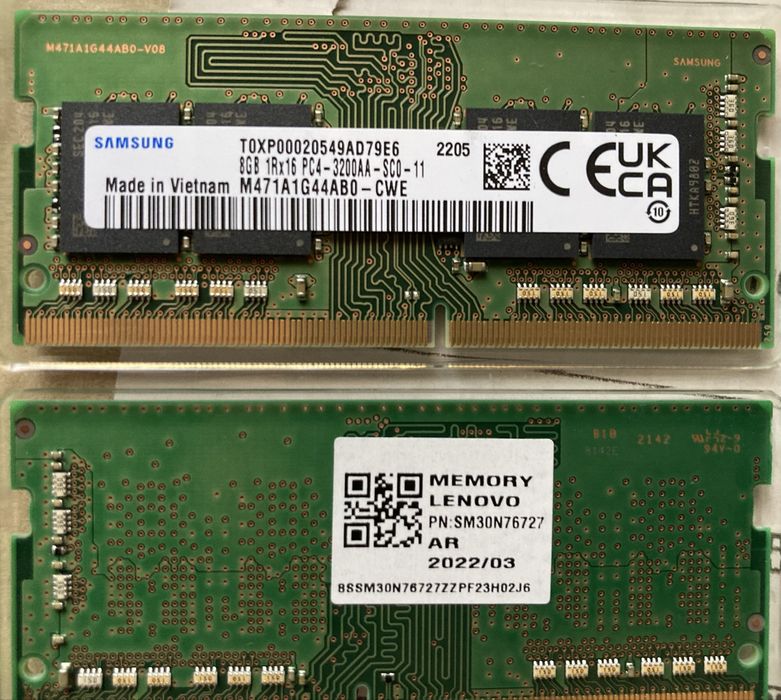 SODIMM 3200 16GB (8GB x2) Samsung DDR464354199022722120