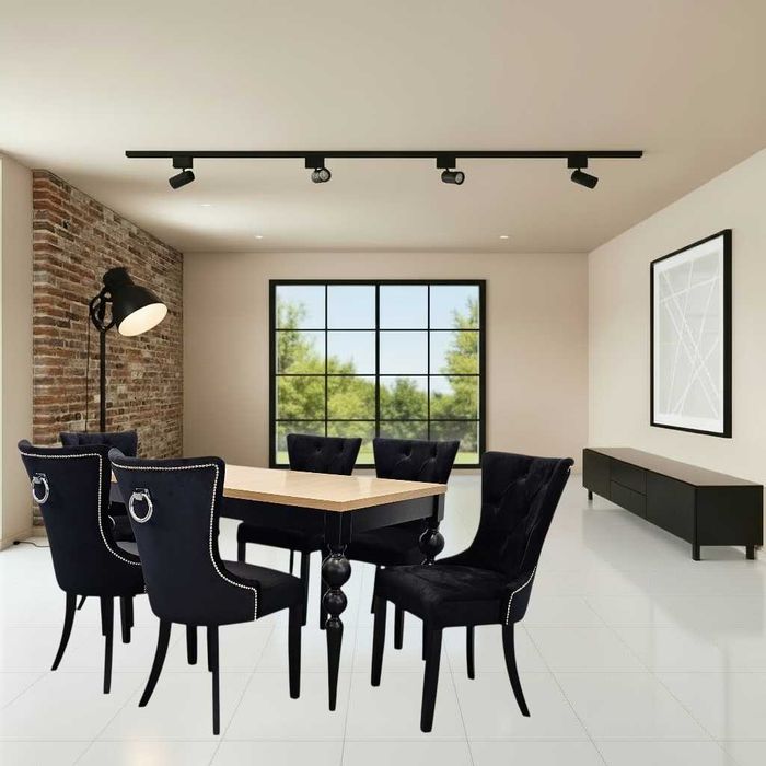 Krzesło krzesła do jadalni z kołatką pinezkami pikowane glamour salon