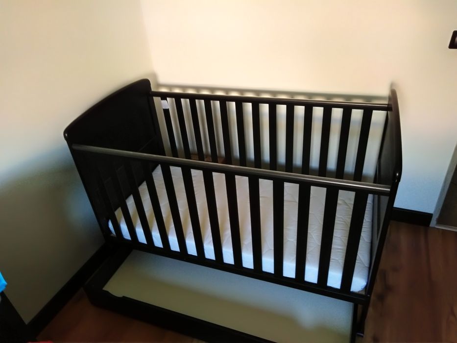 Łóżeczko dziecięce czarne 70x140